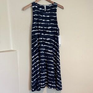 Athleta Navy and White Sleeveless Dress